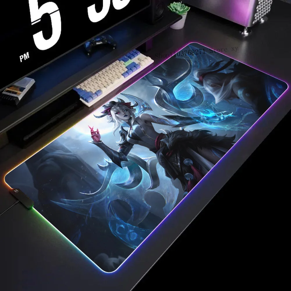 

Morgana League Of Legends Mousepad XXL RGB Gaming Mouse Pads HD Black Gamer Accessories Large LED