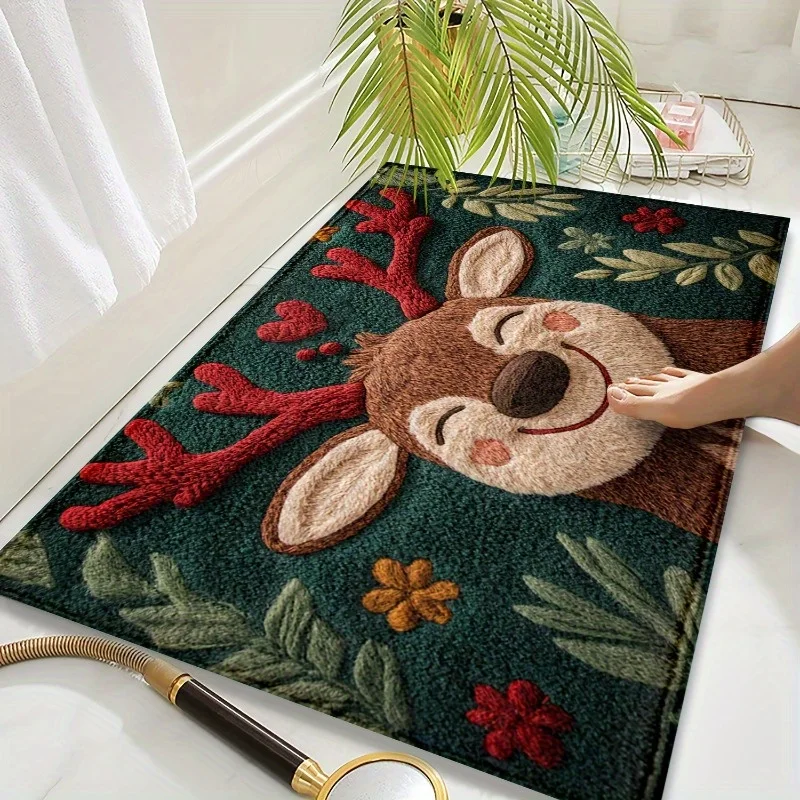 Christmas Door Mat Red Santa Claus Outdoor and indoor Gingerbread Man Carpet New Year Merry Christmas Home Decor Foot Mat
