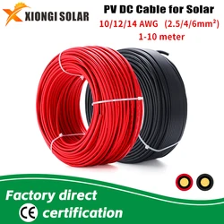 XIONGISOLAR solar pv cable Panel Stecker wire 2.5/4/6mm2 with 1/2/3/5/8/10/15/20/30M Solar PV Wires Connectors 10/12/14 AWG