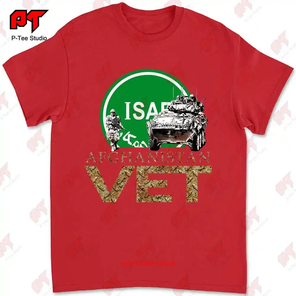 Afghan Vet Isaf Crest Isa Afghanistan T-shirt KXR7