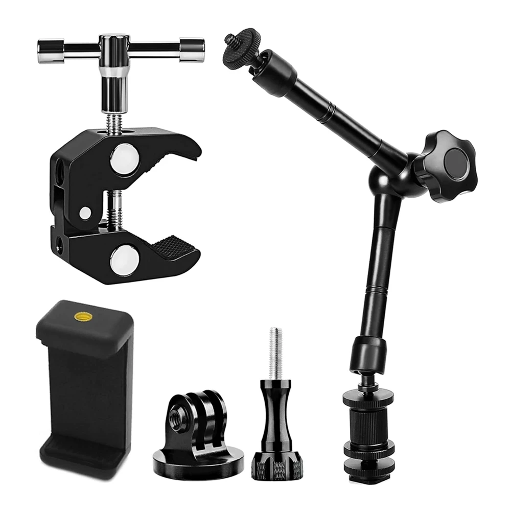 Magic Articulated Arm 11 Inch Metal Adjustable Super Clamp For LED Light LCD Video SLR DSLR Camera Accessories