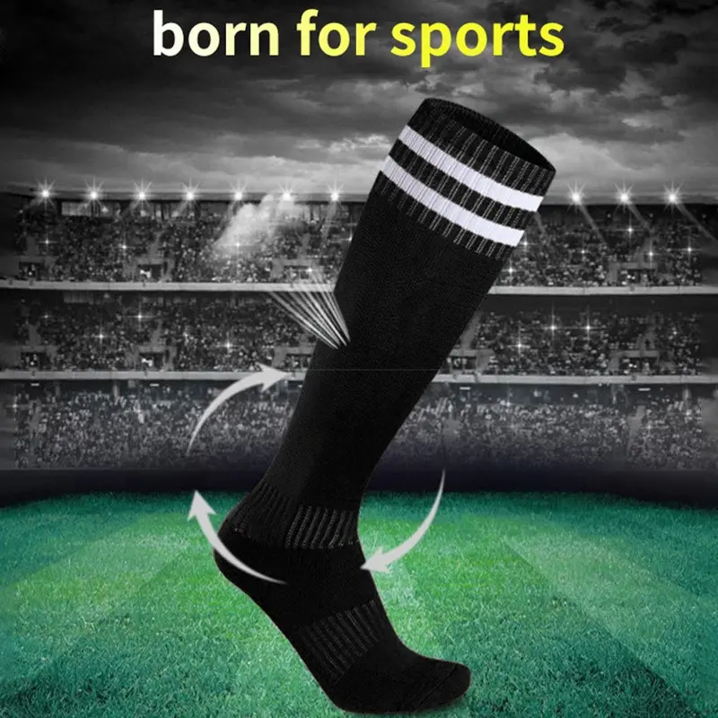 Long Football Mens Knee Socks Length and Womens Towel Bottom Thin Socks Children Adult Sports Socks SweatWicking NonSlip