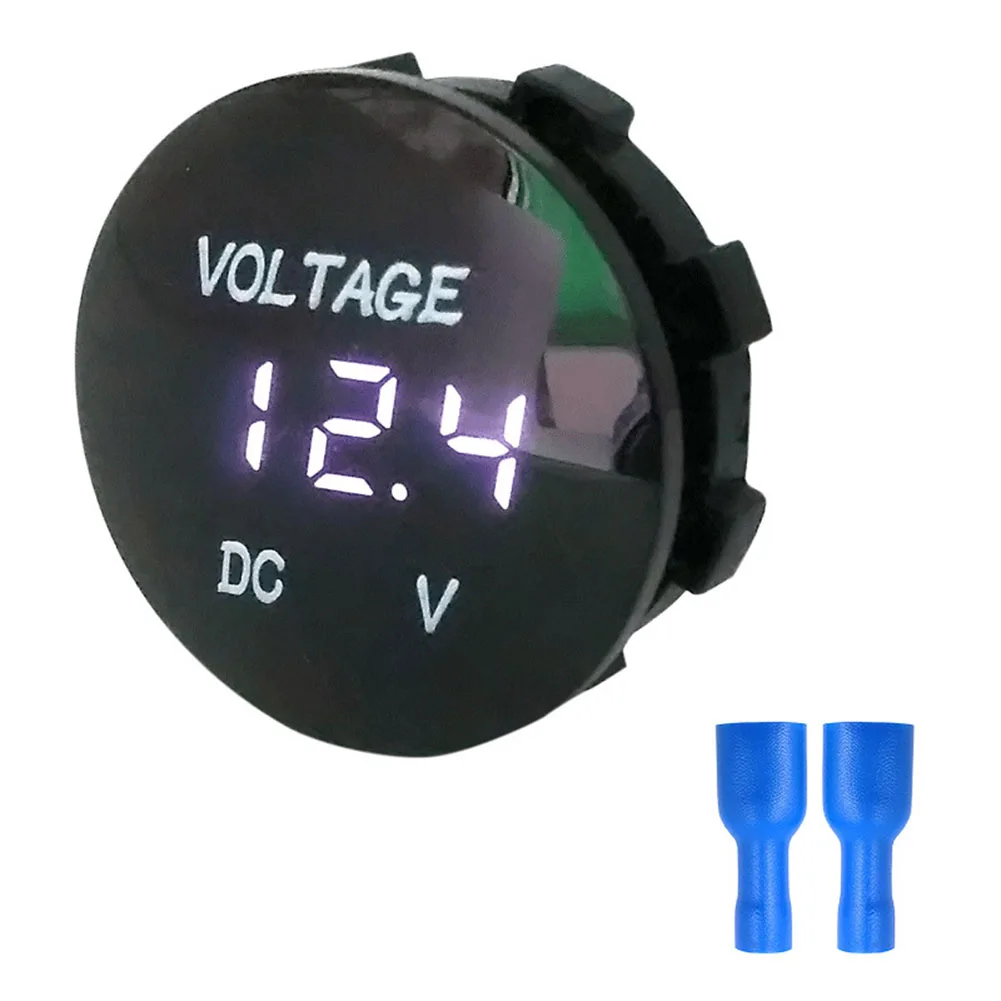 1set Voltmeter Meter With 2pcs Blue Terminal Kit DC 12/24/36V Car Voltmeter Meter Waterproof Digital LED Voltmeter Tools