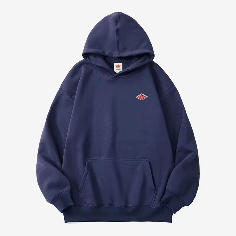 Exported to Japan Autumn Winter Embroidery Logo Plush Thickened Men's Sweatshirt Hoodie Warm Men Women Casual Fashion Tops
