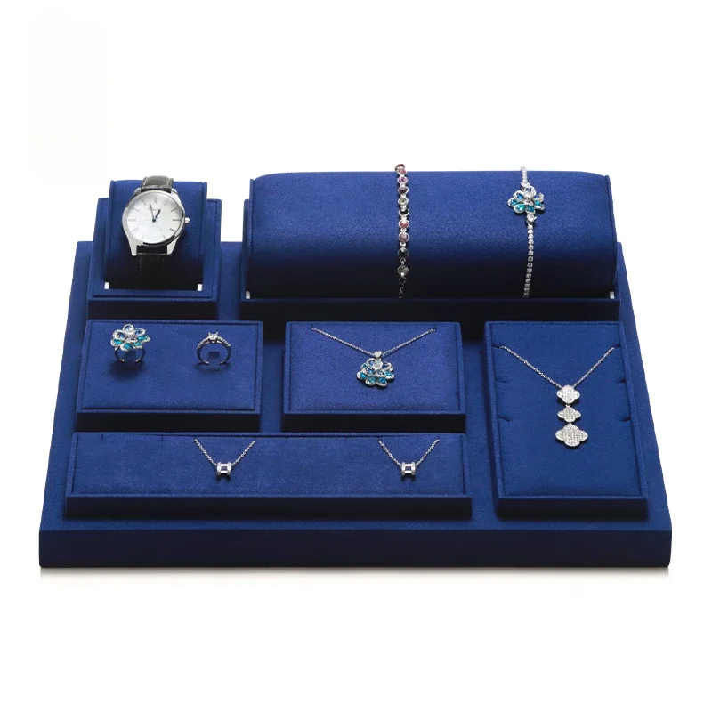 High end jewelry display rack, counter, jewelry rings, necklaces, earrings, bracelets, watches display