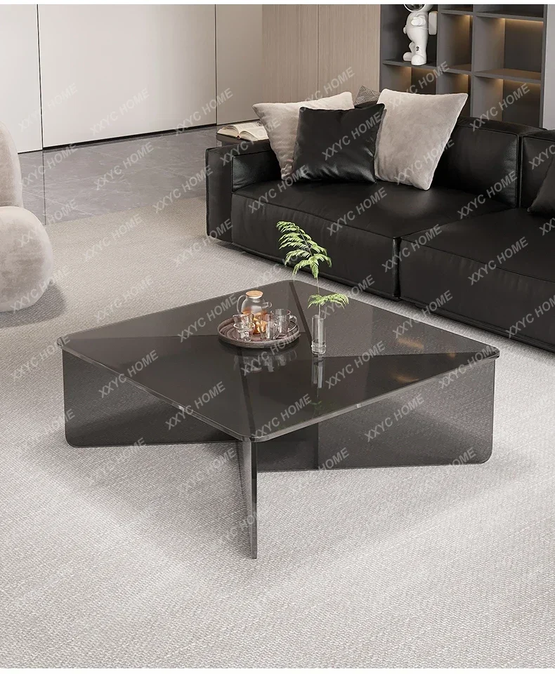 Light Luxury And Simplicity Square Acrylic Tea Table Small Apartment Living Room Creative Design Tea Table