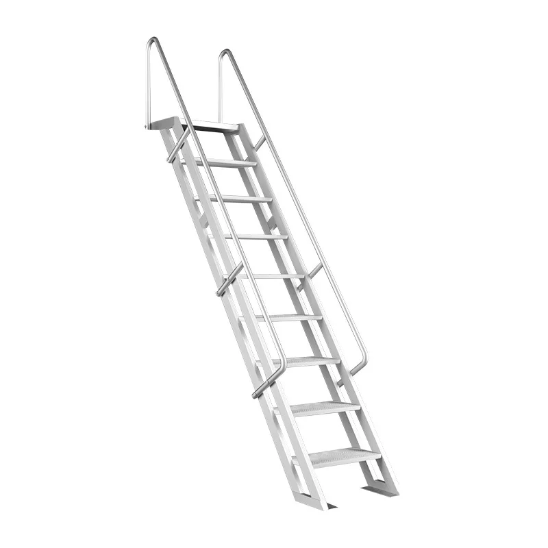 Double column ladder Household courtyard Aluminum alloy welded attic ladder
