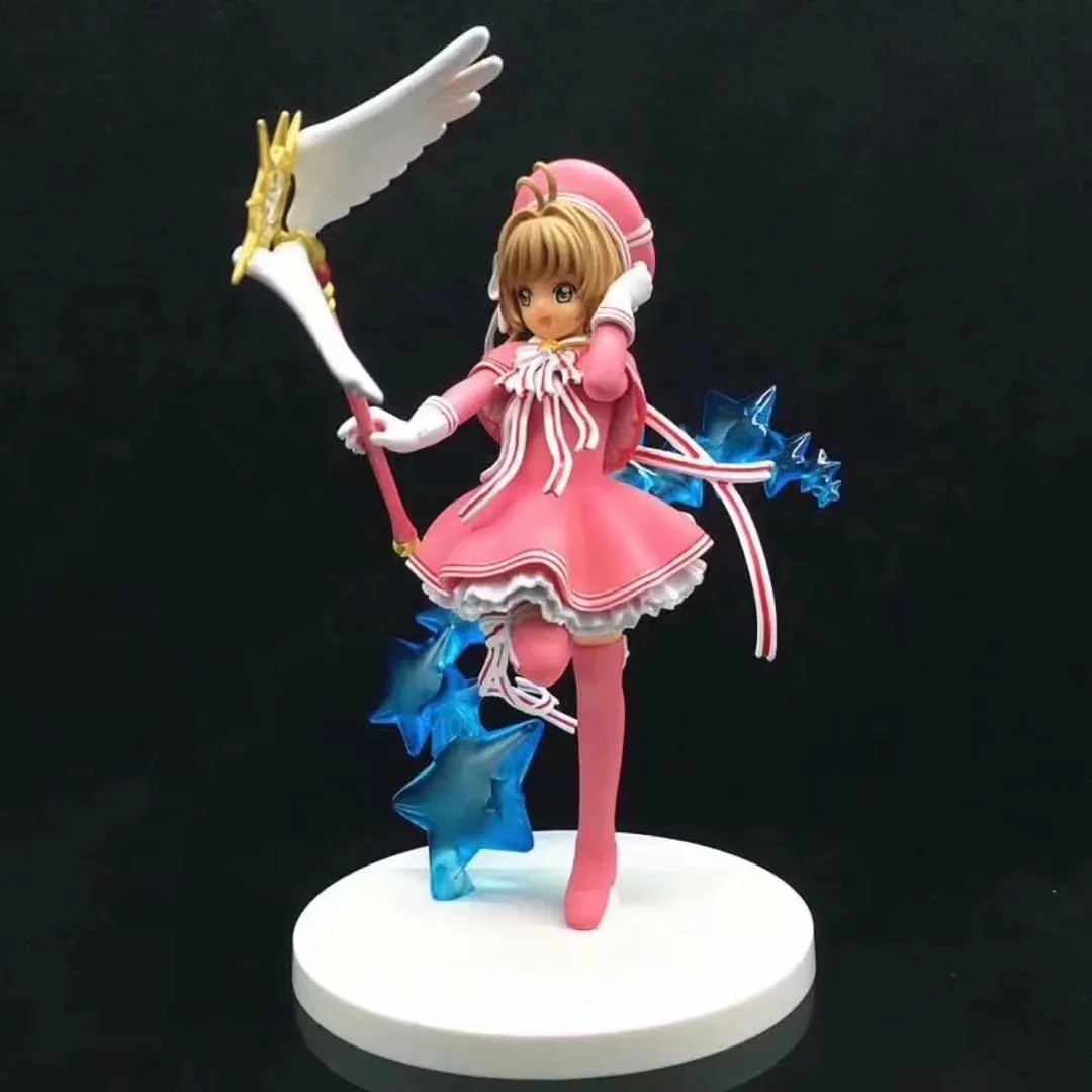 Anime cardcaptor sakura kinomoto sakura pvc figura de ação modelo colecionável boneca brinquedo 19cm