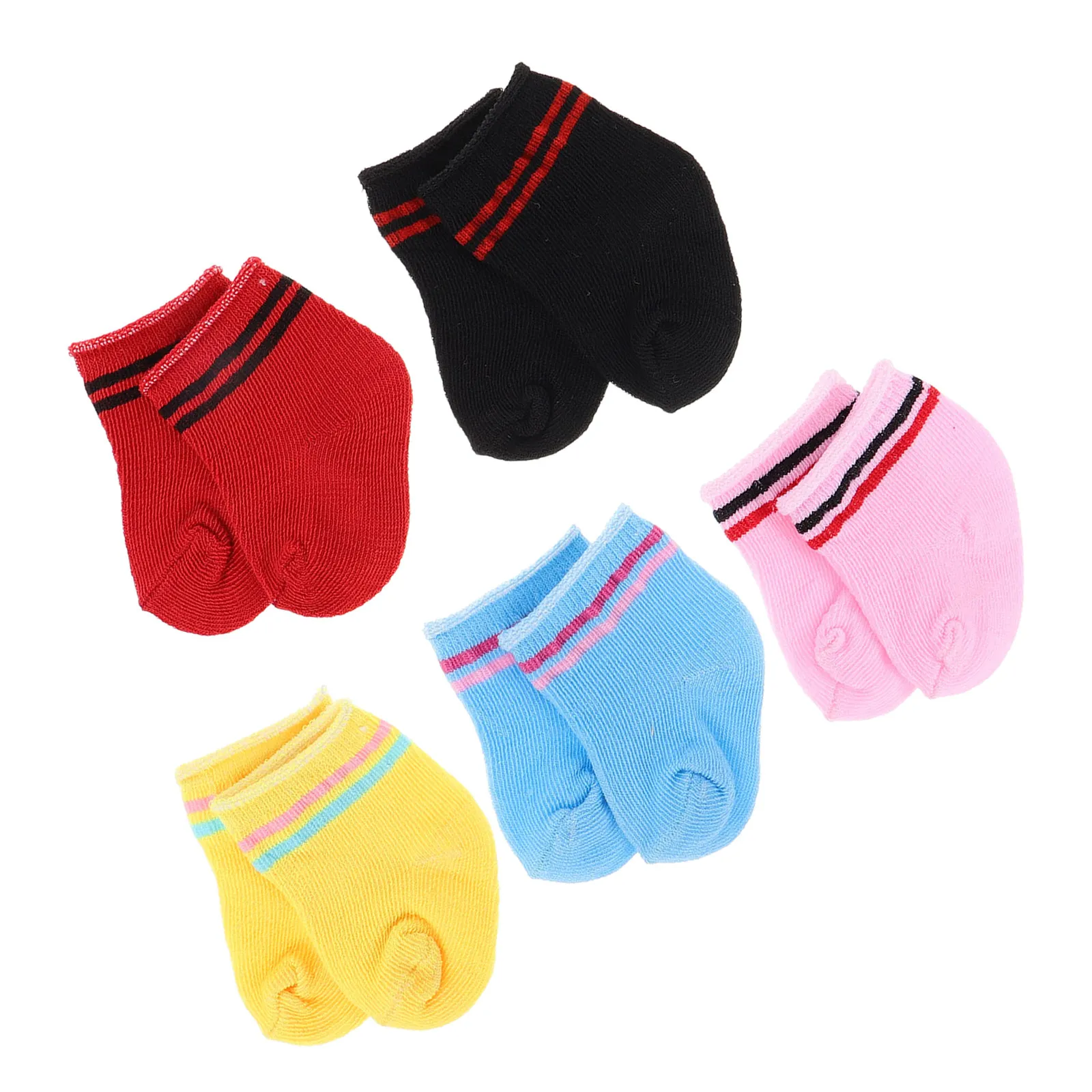 

5 пар разноцветных тканевых носков с принтом для кукол 18 дюймов, аксессуары для мини-костюмов, декор для ролевых игр