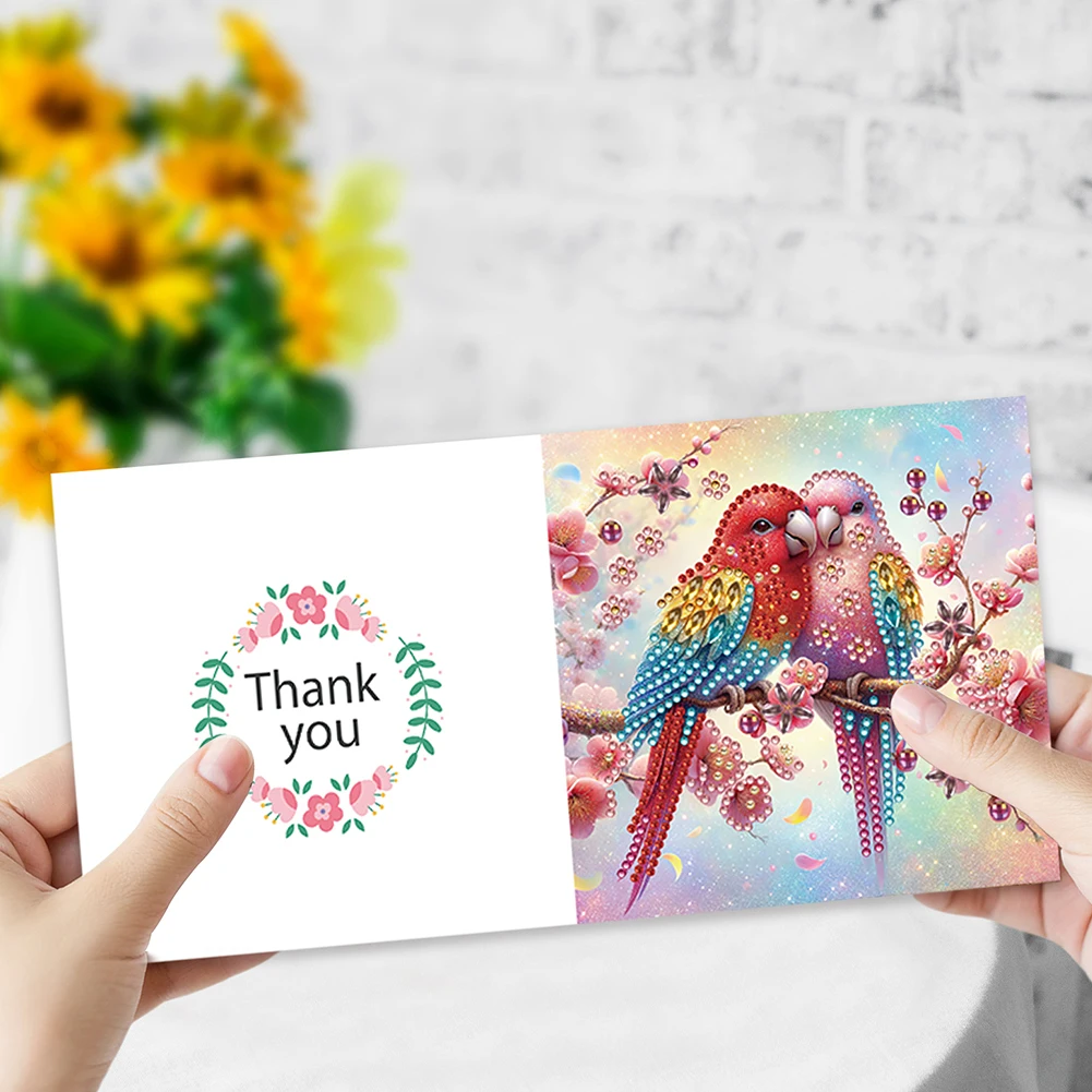 

6Pcs Animal Flower Diamond Art Festival Card Craft Rinestone Embroidery Arts Craft Cards Kit Birthday Gift for Friend
