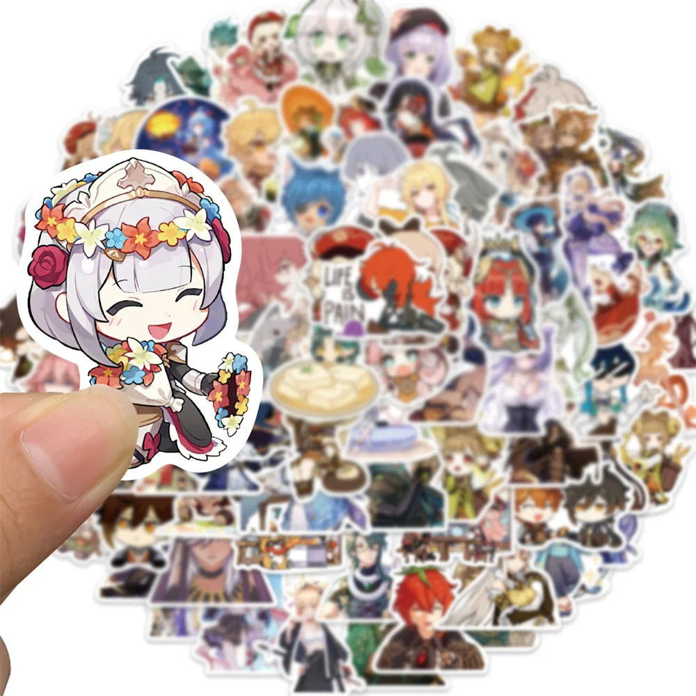 10/30/50 Stuks Nieuwe Ins Genshin Impact Sticker Cartoon Creatieve Anime Ipad Computer Autostoel Decoratie Waterdichte Groothandel