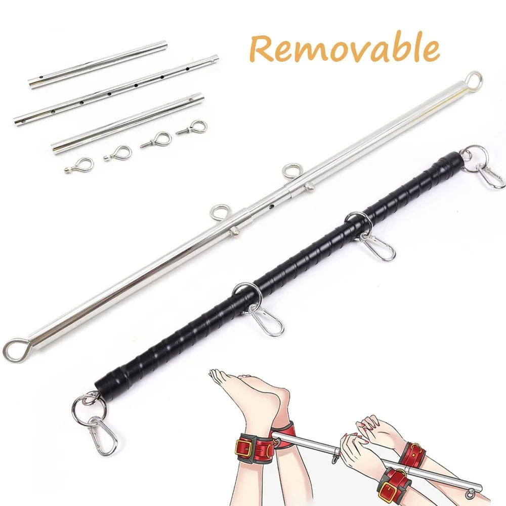 Removable Stainless Steel Open Leg Bar for Sex Slave Cosplay Handcuffs Anklecuff Open Leg Restraint BDSM Bondage Sex Toy