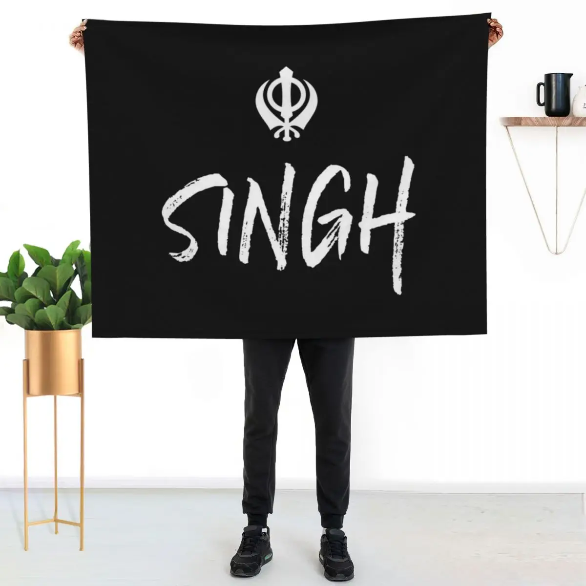 

Singh Sikh Khanda Throw Blanket All Weather Soft Throw Blanket for Sofa