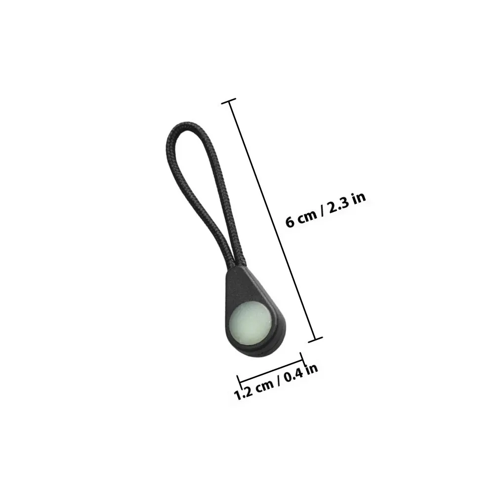 10Pcs Luminous Anti-Lost Zipper Pullers Backpack Zipper Heads Replacement Extenders for Bags Jackets Outdoor Camping
