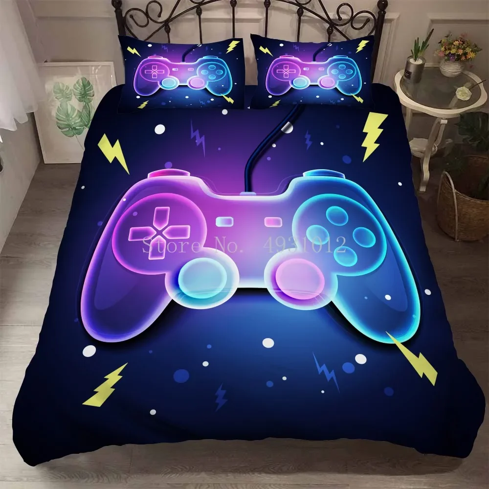 Gamer Bedding Sets Duvet Cover Kids Boys Girls Color Bed Set Fashion Game Handle Quilt Comforter Covers 3 Pcs