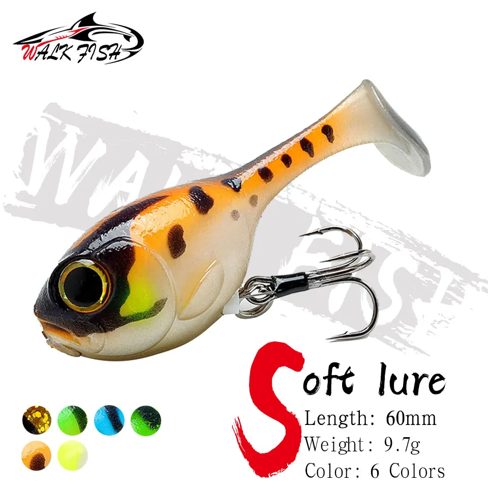 WALK FISH Soft Lure Balloonfish 60mm 9.7g 1pcs High Quality Deraball Artificial Silicone Bait with Hook For all Fish