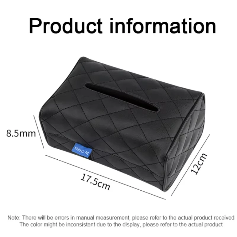 Car Tissue Box Cover Sun Visor Chair Back Hanging Type Car Tissue Box Armrest Box Towel Tissue Storage Case Interior Accessories