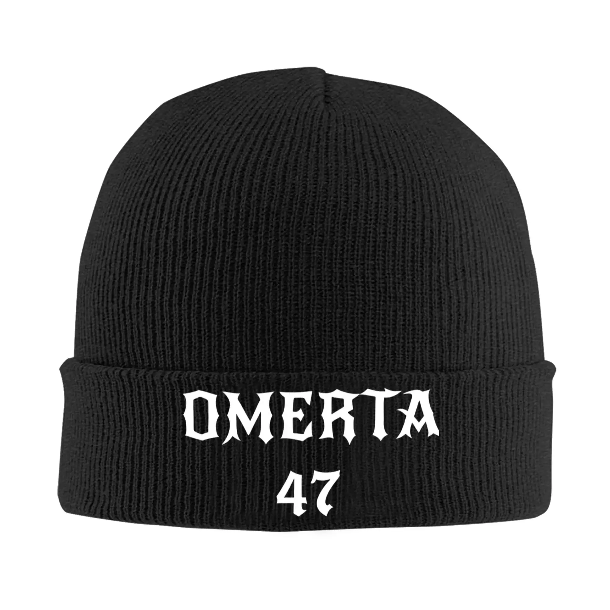 Omerta 47 Logo Knitted Hat Women's Men's Beanie Autumn Winter Hats Acrylic  Warm Cap