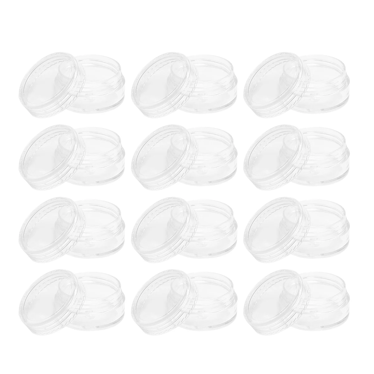 

50pcs Clear Packaging Boxes Containers Lids Skin Care Jars Travel Plastic Mini Lightweight Portable Storage