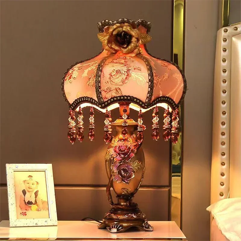 BUNNY European Table Lamp Luxurious Living Room Bedroom Study Villa Hotels LED Retro Creativity Bedside Desk Light