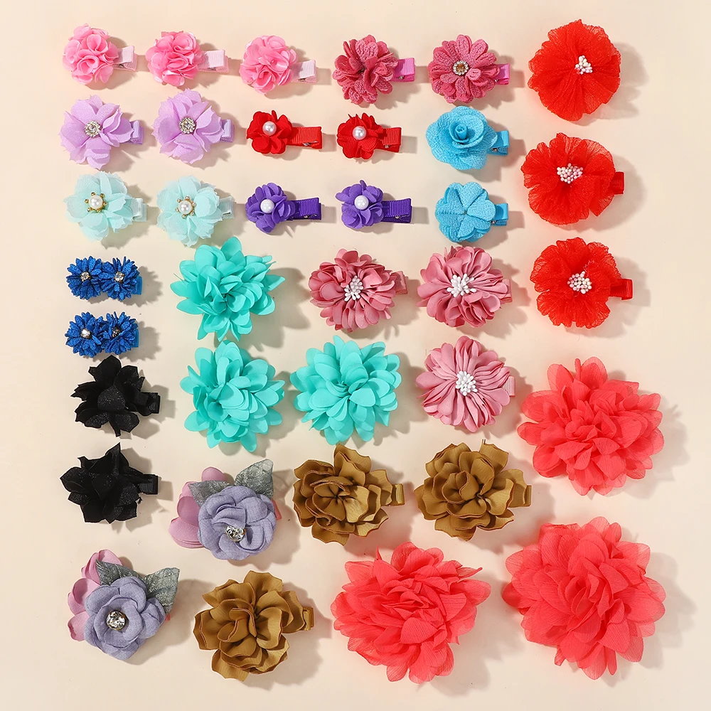

40Pcs Various handmade flower hair clips simulated flower hair clips for women randomly sent