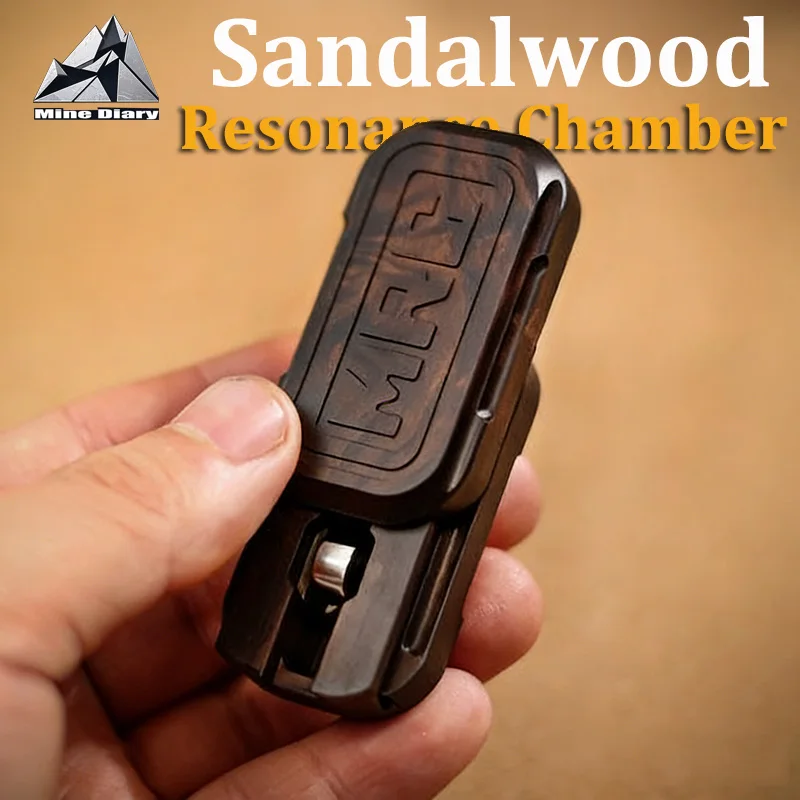 EDC Sandalwood Resonance Chamber Magnetic Push Slider Vibrating Texture Compound Decompression Toy Stress Relief Fidget Toy