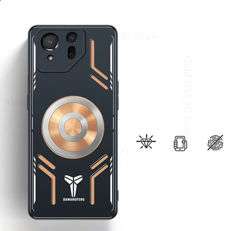 

Магнитный чехол с охлаждающим рассеиванием тепла для Asus Rog Phone 9 8 Pro, защитная пленка для объектива, медно-металлический чехол для телефона Rog 7 6S 5S 5 8 9 Pro