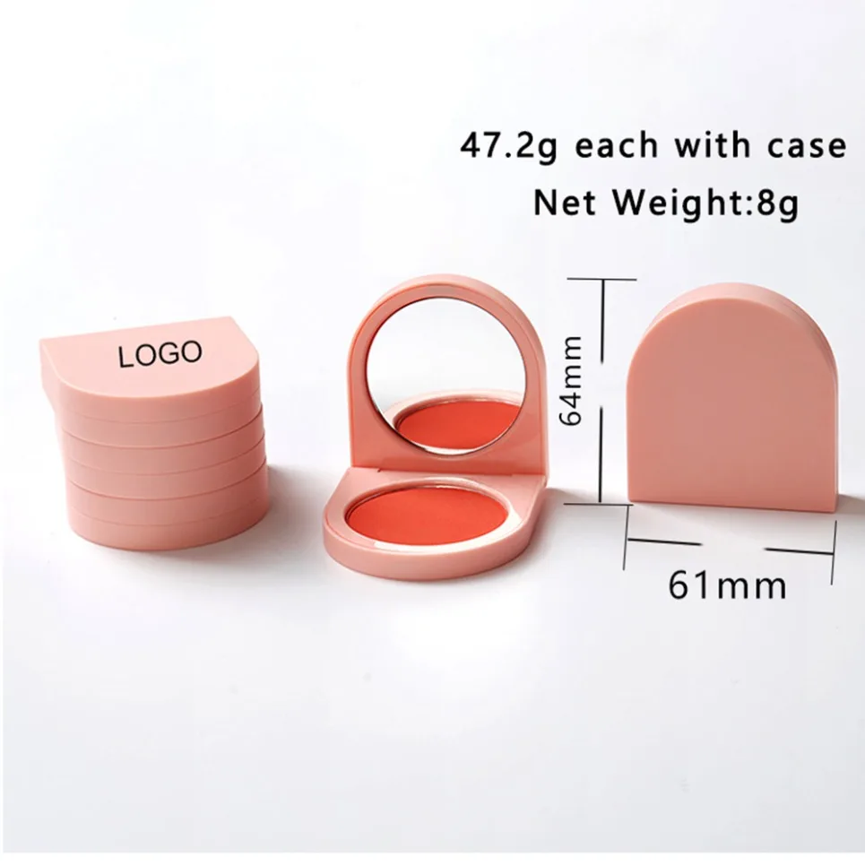 Private Label Vegan Face Makeup Wholesale Single Color Blush Powder Custom Logo Long Lasting Blusher with Mirror