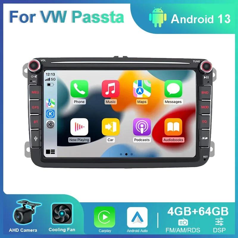 

8 ''Android Auto GPS Car Radio Multimedia Stereo Carplay For VW Skoda Octavia Golf Touran Passat B6 Polo Jetta