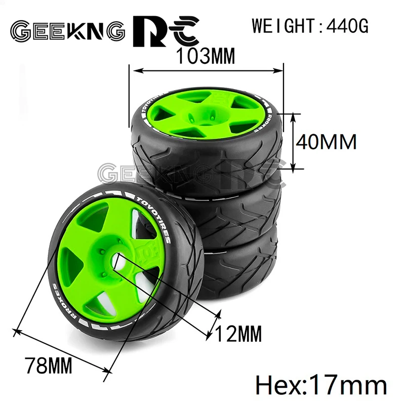 105mm 1/8 RC Off-Road Buggy Tires Wheel 17mm Hex for ARRMA Traxxas Redcat Team Losi Kyosho VRX HPI WR8 HSP Hobao 1:8 RC Car