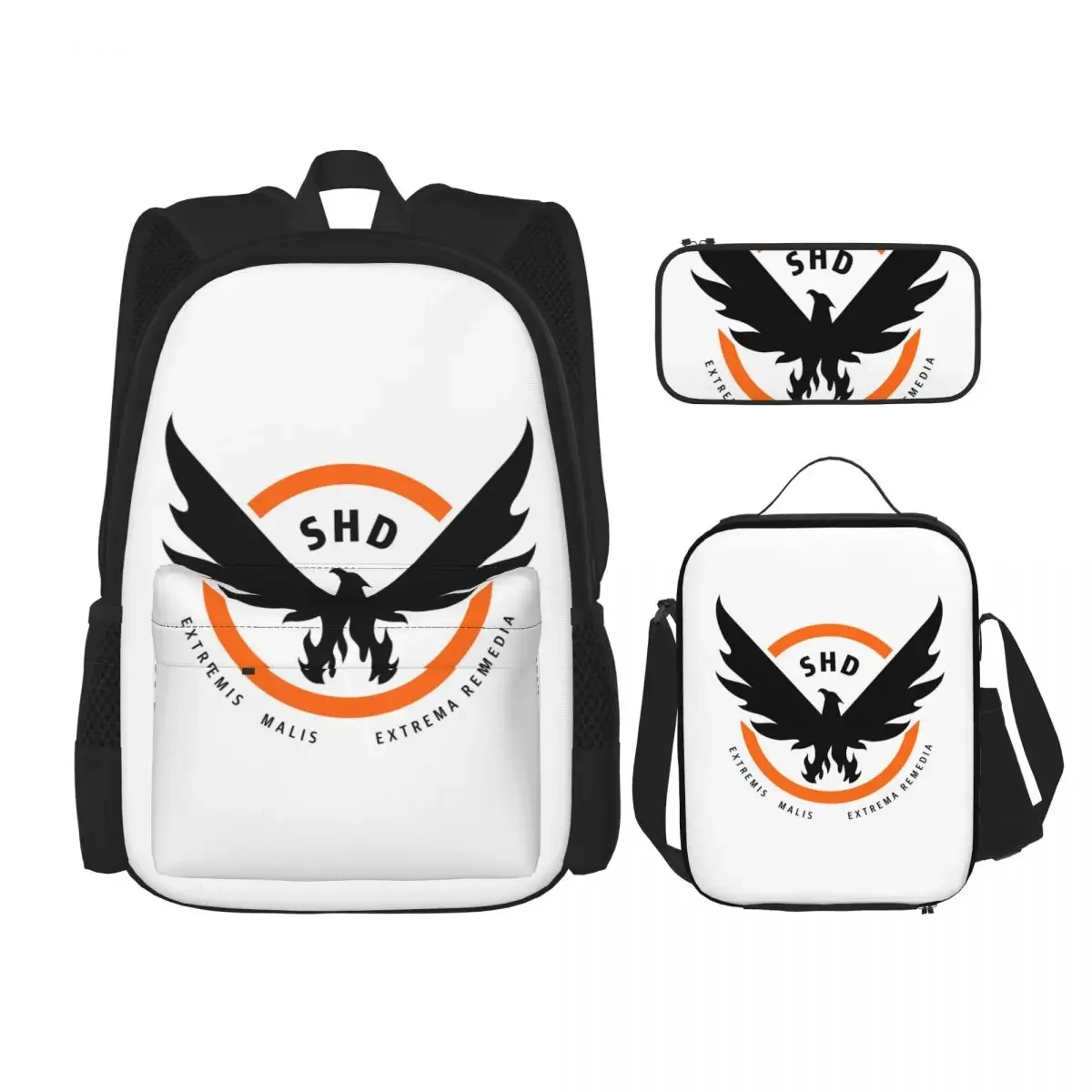 

The Division 2 Shd Strategic Homeland Division Backpacks Boys Girls Bookbag School Bags Kids Lunch Bag Pen Bag Three-Piece Set