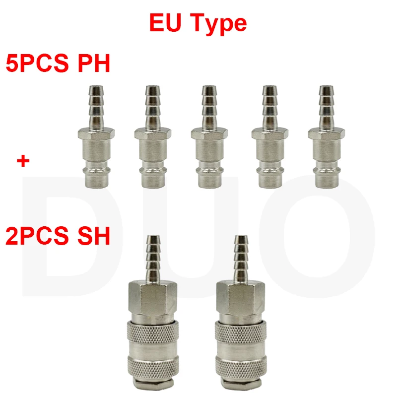 Acoplador de Engate Rápido Padrão UE SH PH para Mangueira e Tubo, Conector Pneumático para Acessórios de Compressor de Ar