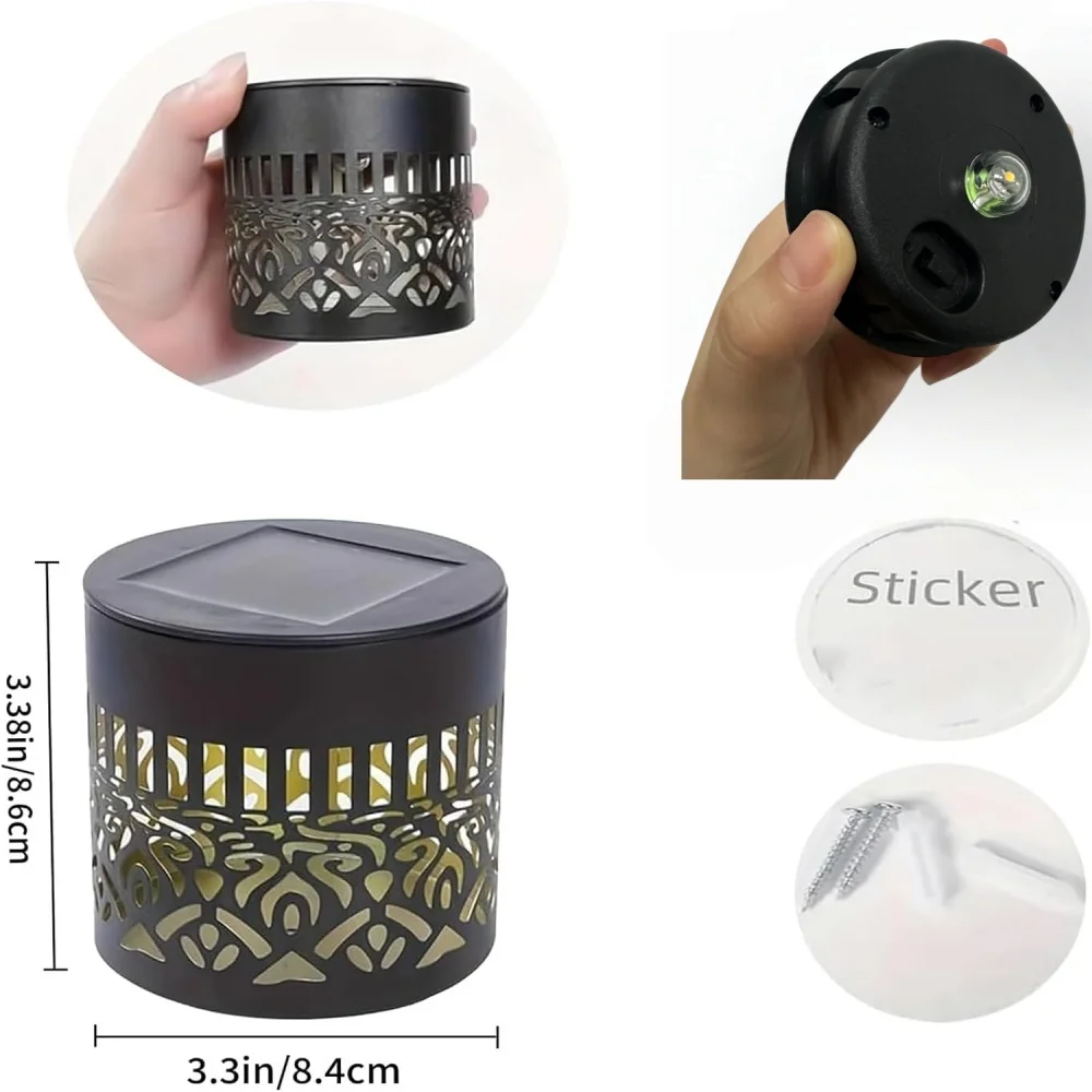 Mandala solar wall lamp for deck step lighting