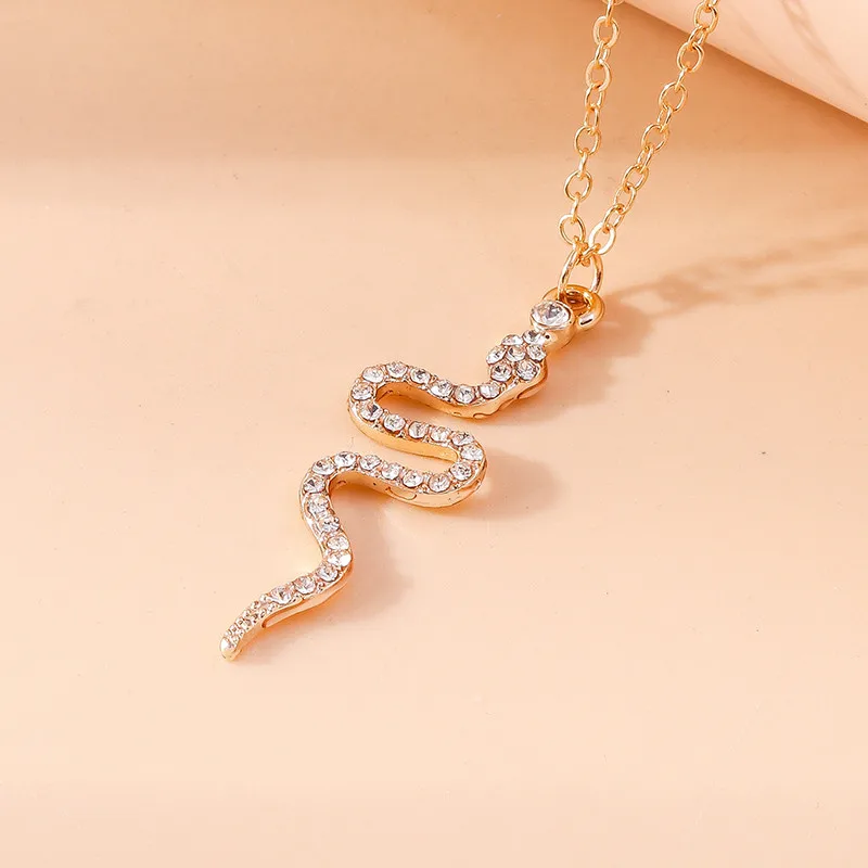 Aihua Elegent Punk Kristall Schlange Halskette Strass Tier Halskette Trendy Weiblich Männlich Geburtstag Party Designer Schmuck Geschenke – Detail 11