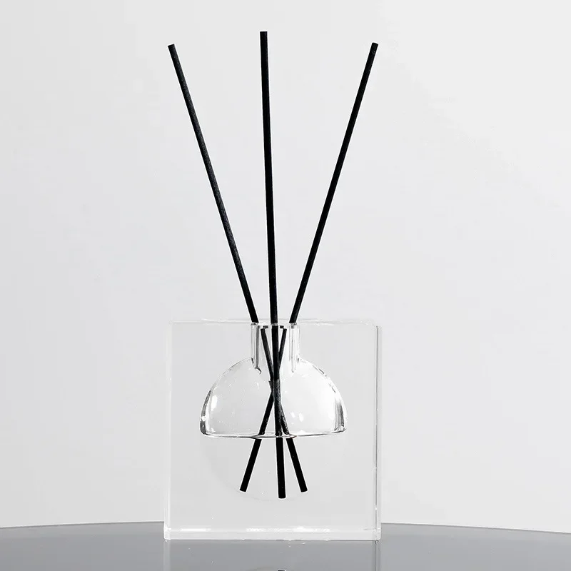 

Clear Glass Aromatherapy Bottle Square Crystal Clear Bottle Essential Oil Dispersion Desktop Storage Container Aroma Jar