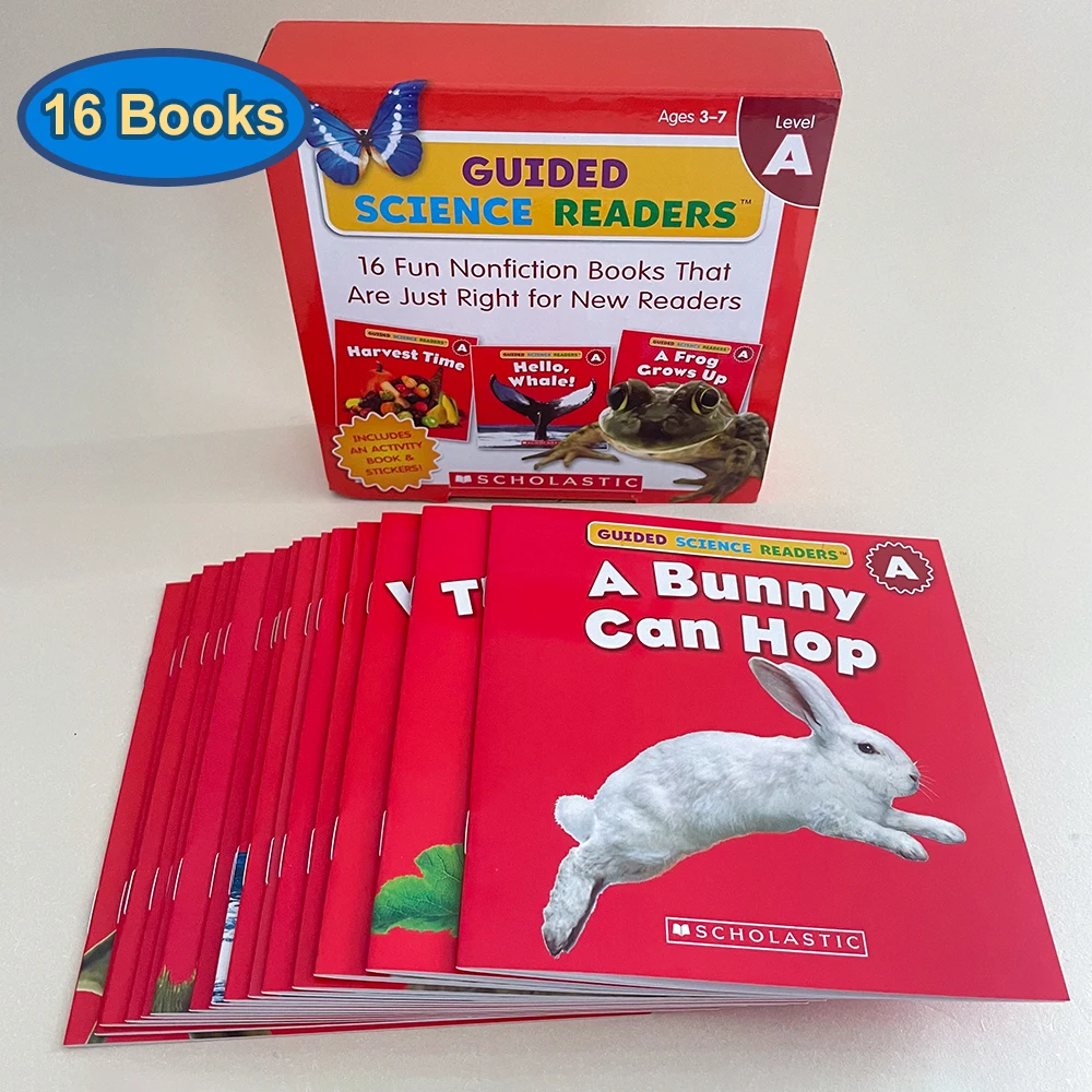 Level A Guided Science Readers: 16 Fun Nonfiction Books That Are Just Right for New Readers English Book for Kids Learning