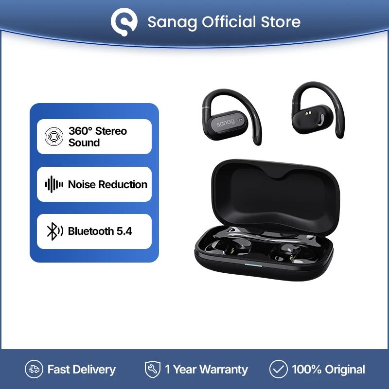 Sanag G36S Open Ear OWS  Wireless Earphone 360° Stereo Sound Headphone Bluetooth 5.4 TWS Headset App Control Earbuds for Sport