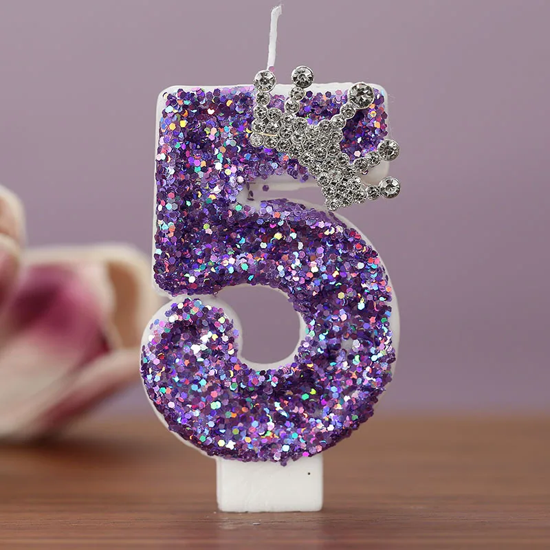 Creative Digital Candles Crown Princess Cake Decoration Candles Birthday Candles