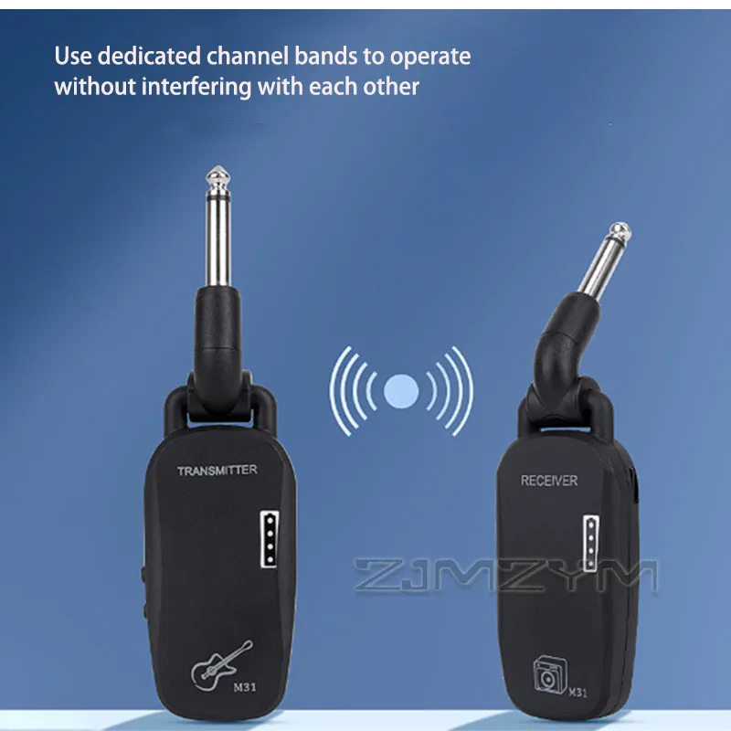 Wireless Guitar Transmitter Receiver Lossless Audio Wireless System 50M Transmission Rechargeable for Electric Guitar Bass