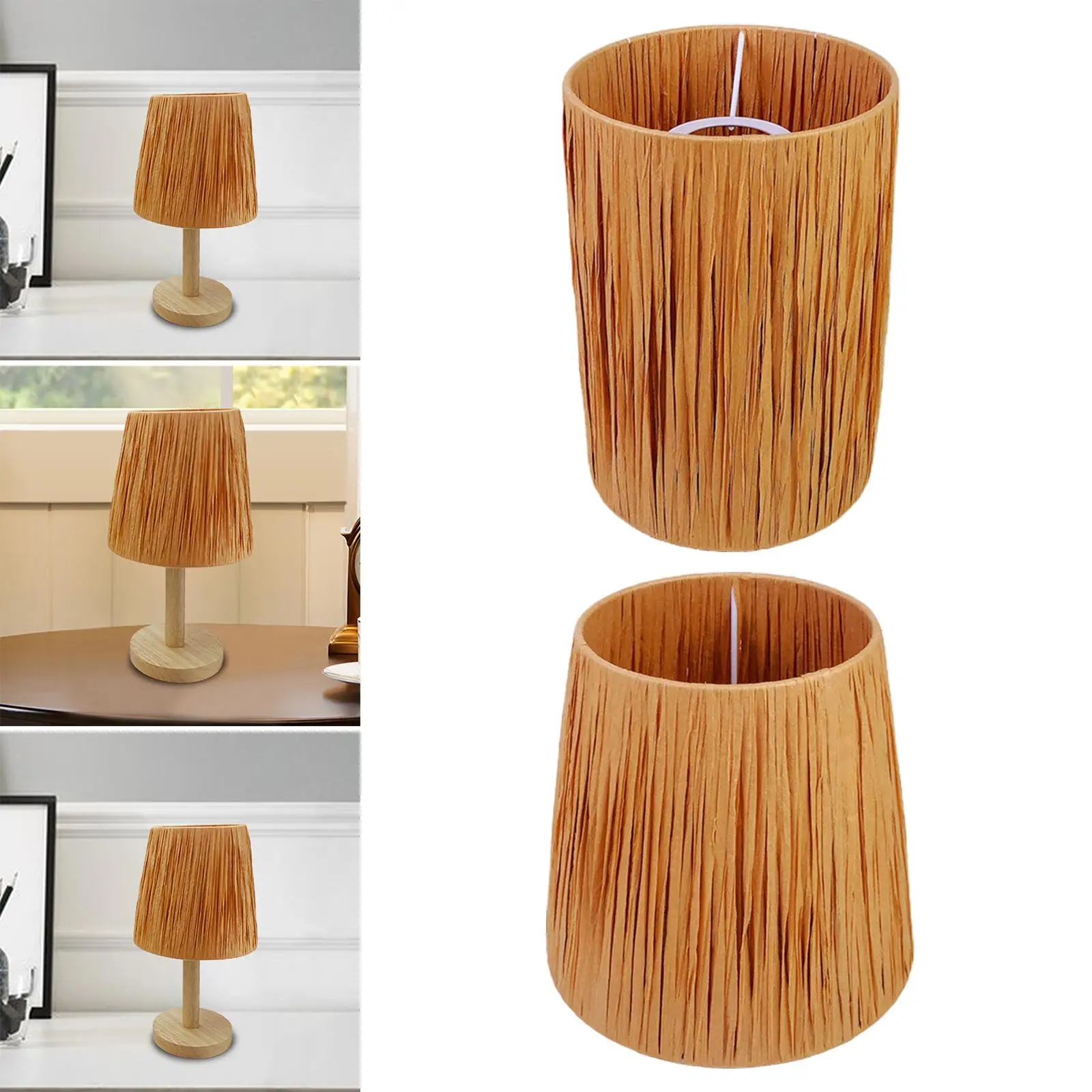 Lamp Shade Raffia Creative Easy to Install Fixture Shade Handwoven Romantic
