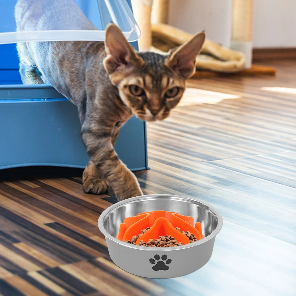 

Fall to The Ground Slow-eating Dog Bowl Feeder Silica Food Bowls Insert