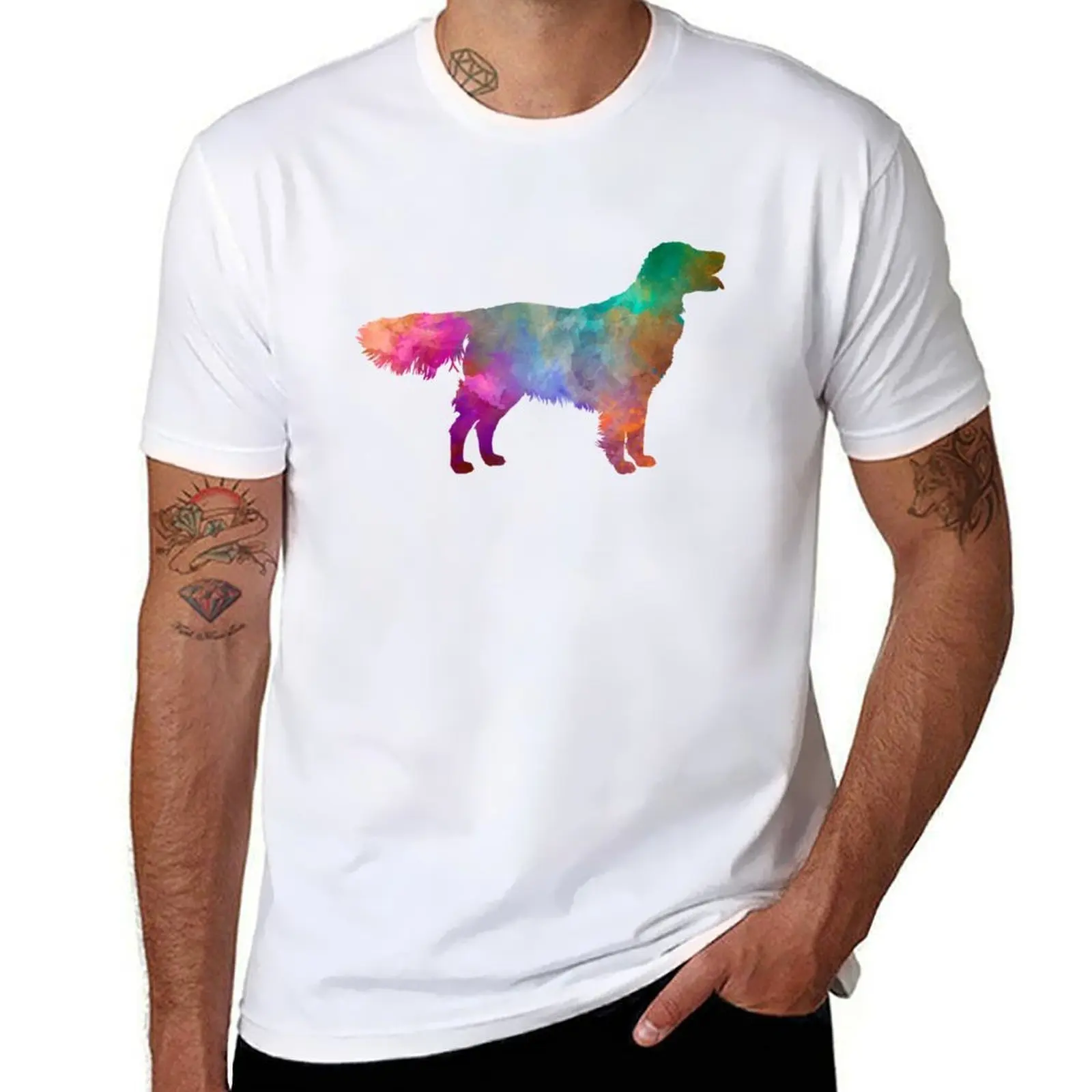 

Flat Coated Retriever in watercolor T-Shirt man t shirts for men t shirts designer T-Shirt