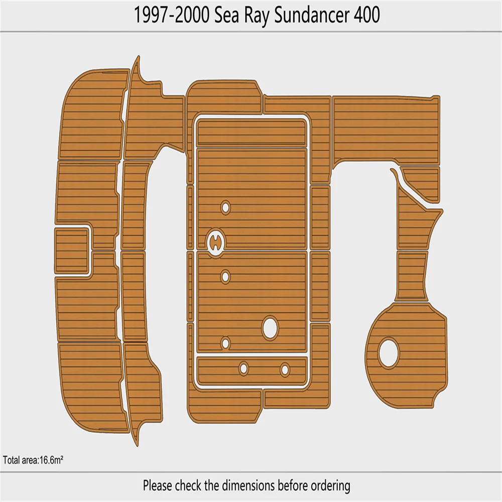

1997-2000 Sea Ray 400 Sundancer Cockpit Платформа для плавания 1/4 дюйма, 6 мм, искусственный пол из ЭВА