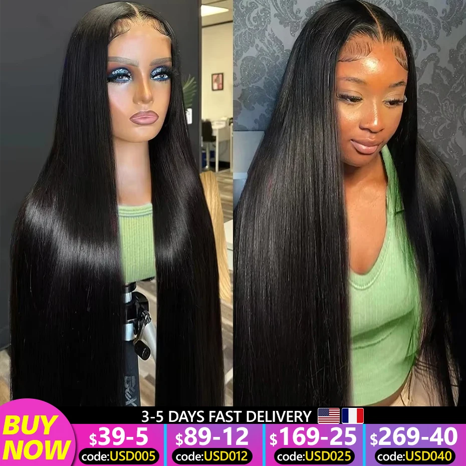 13x6 13x4 Lace Frontal Wig Straight Transparent Lace Front Wig Human Hair Bone Straight Brazilian Remy Human Hair Wig 4x4 Wig