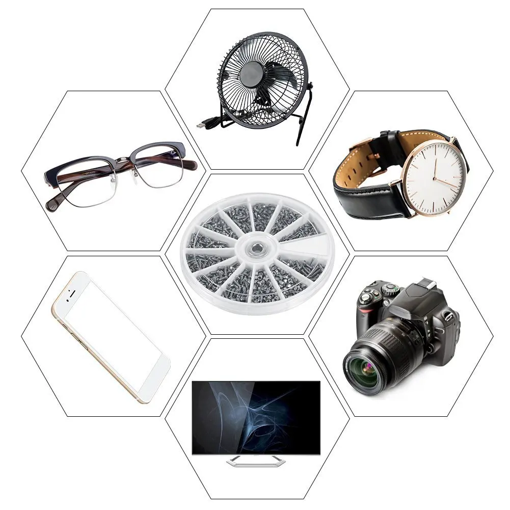 240/600 قطعة النظارات الشمسية أداة إصلاح مسامير المكسرات M1 M1.2 M1.4 M1.6 للساعات الزجاجية الهاتف Tornillos #5