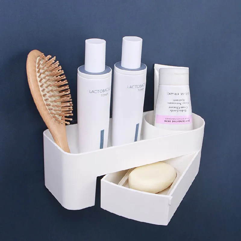 Roterende Magazijnstelling Badkamer Non Geperforeerde Muur Opknoping Rack Specerijen Opbergrek Keuken Opslag Rack