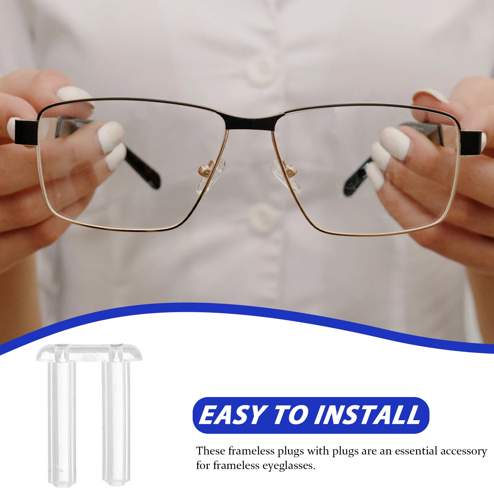 

200Pcs Rimless Frames Plastic Compression Sleeves Spare Buckle Clear Glasses Fixing Accessories Tools Rimless Frames Sleeves