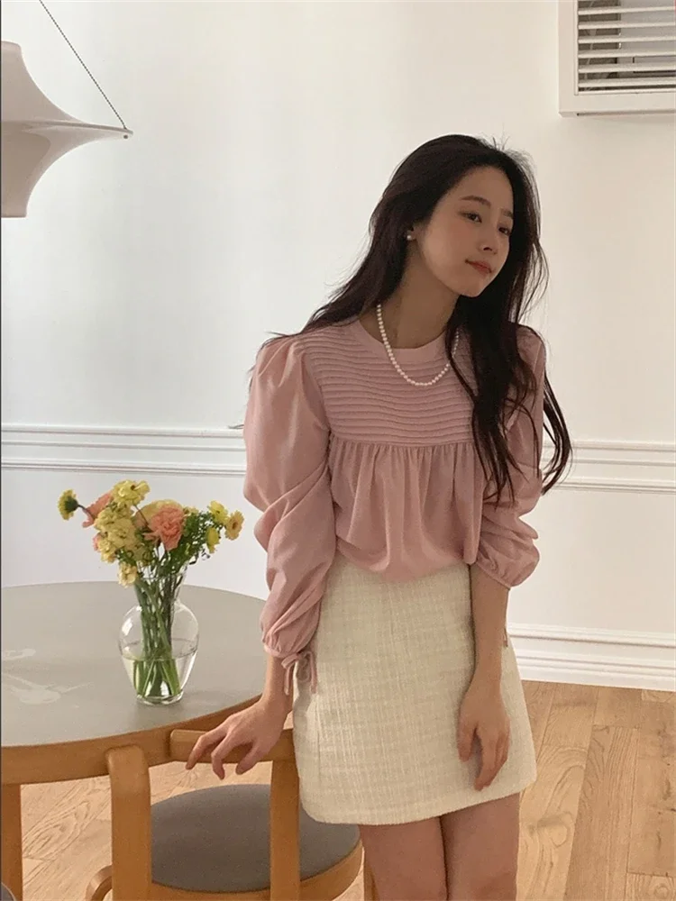 Summer Women Blouse Spring Shirt Female Woman Blouse Maxi Blusas Chiffon Casual Elegant Vintage Long Sleeve Oversize Loose White