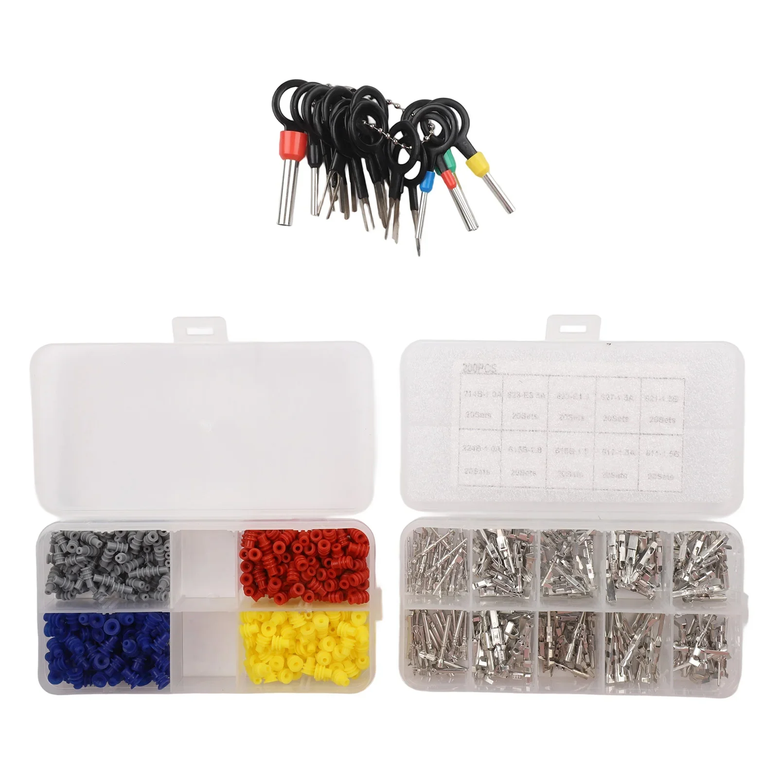 

618PCS Automotive Connector Pins Kit with 200 Terminal Boxes and 400 Waterproof Connectors for Reliable Connections