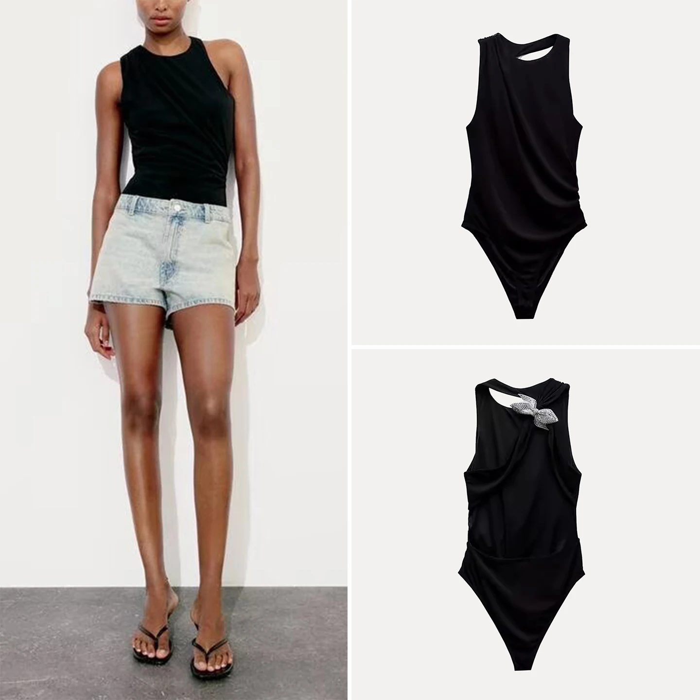 

Street Sle High Waist Suit with Jewelry Knot Design for Women Summer 2025 Z Polyester Fiber
